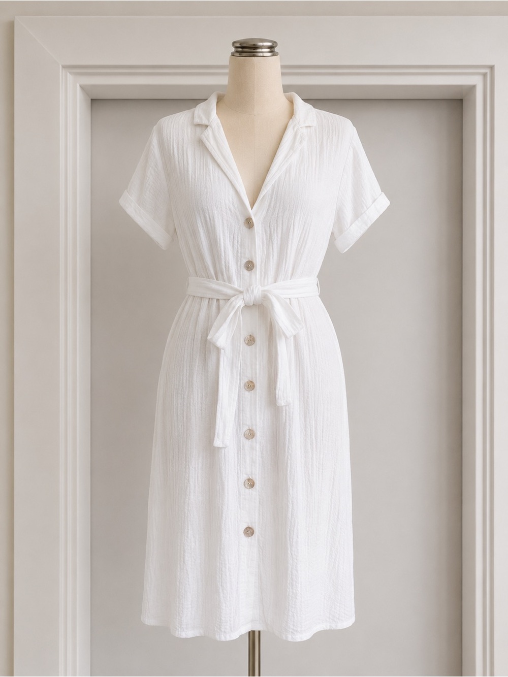 Maurie + Eve White V-Neck Dress